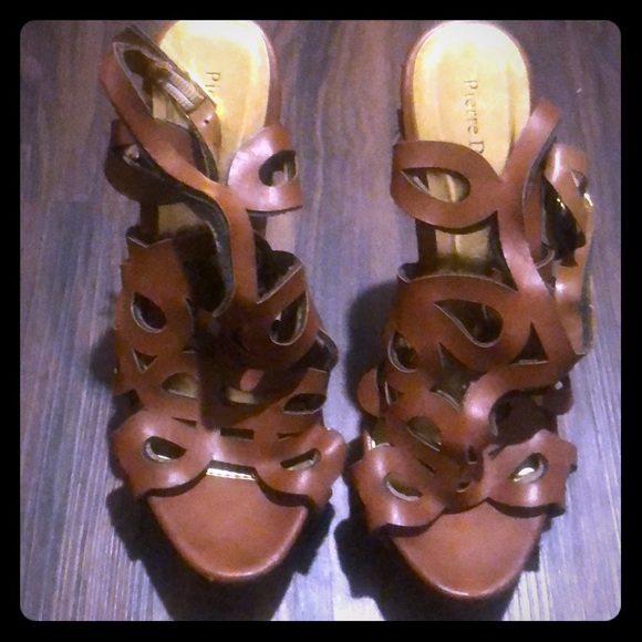 Brown Summer Sandals Heels Size 7 - Picture 2 of 8